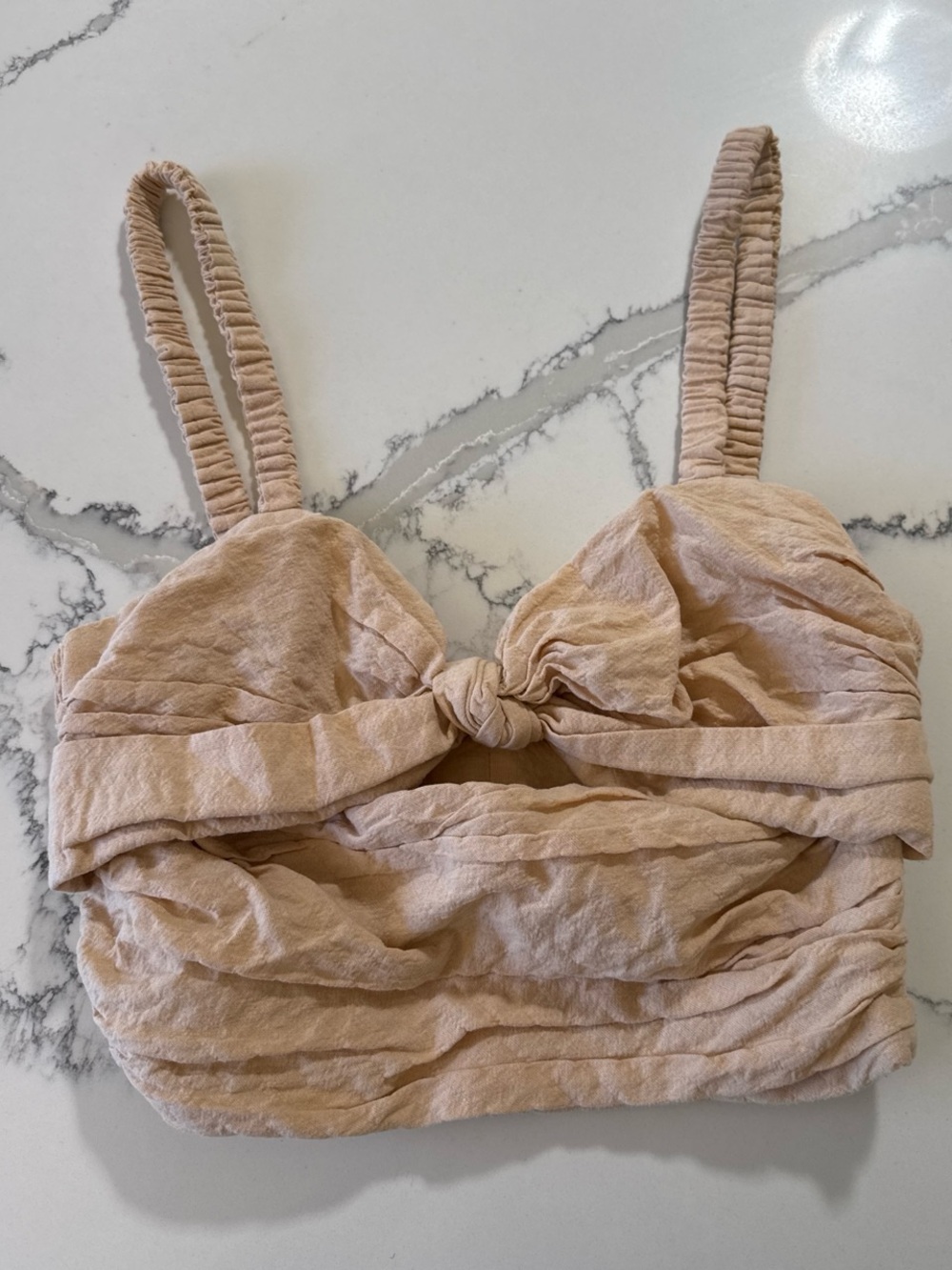 Zara cream tank crop top M